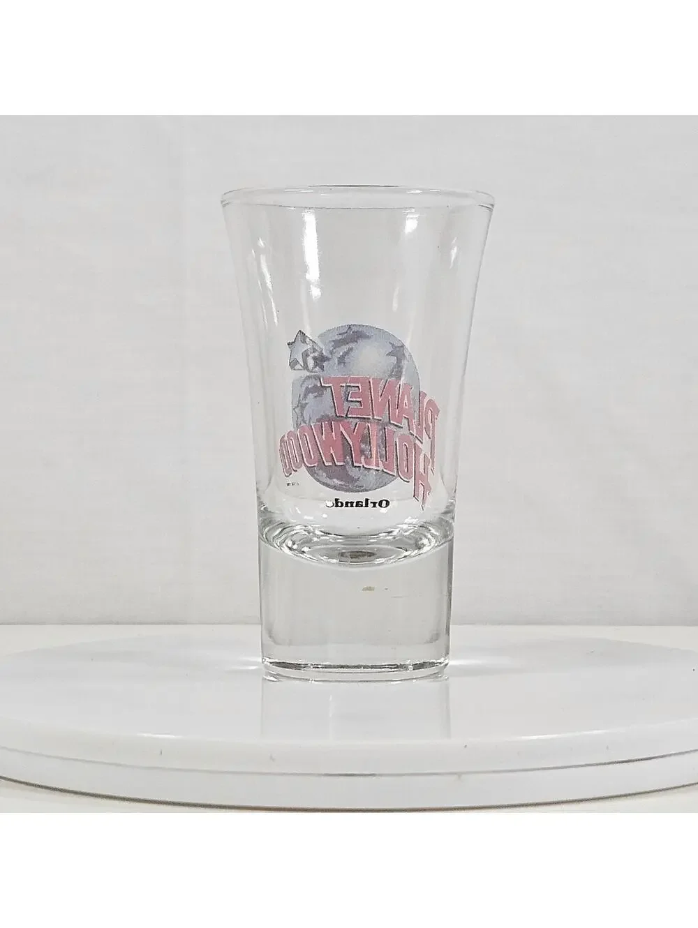 Vintage Planet Hollywood Orlando Shot Glass Souvenir Collectible Barware Clear